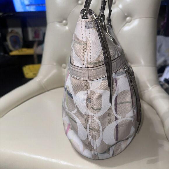 Coach Tattersall Sequin Lurex Metallic Signature Sateen GlamTote - Picture 7 of 13